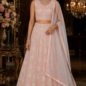 Blush Pink 3-Piece Lehenga Set