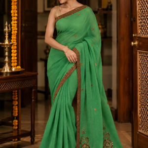 Georgette Sequin Border Saree
