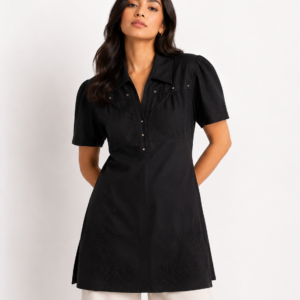Black Cotton Blend Kurti