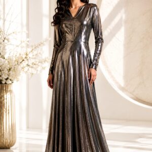 Metallic Charcoal Designer Gown