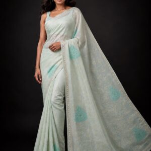 Elegant Embroidered Designer Saree