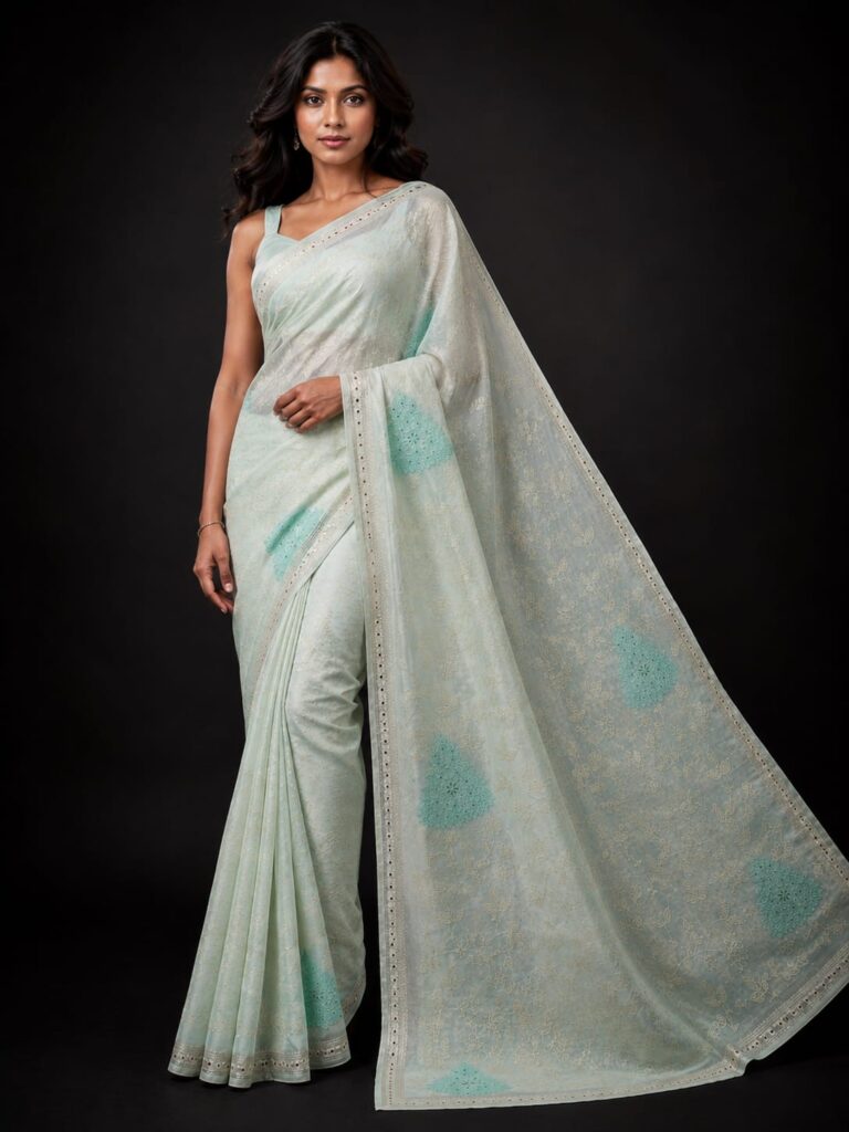 Elegant Embroidered Designer Saree