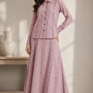 Dusky Pink Maxi Skirt Set