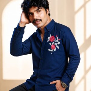 Men's Floral Embroidered Shirt