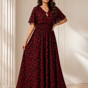 Floral Printed Maxi Gown