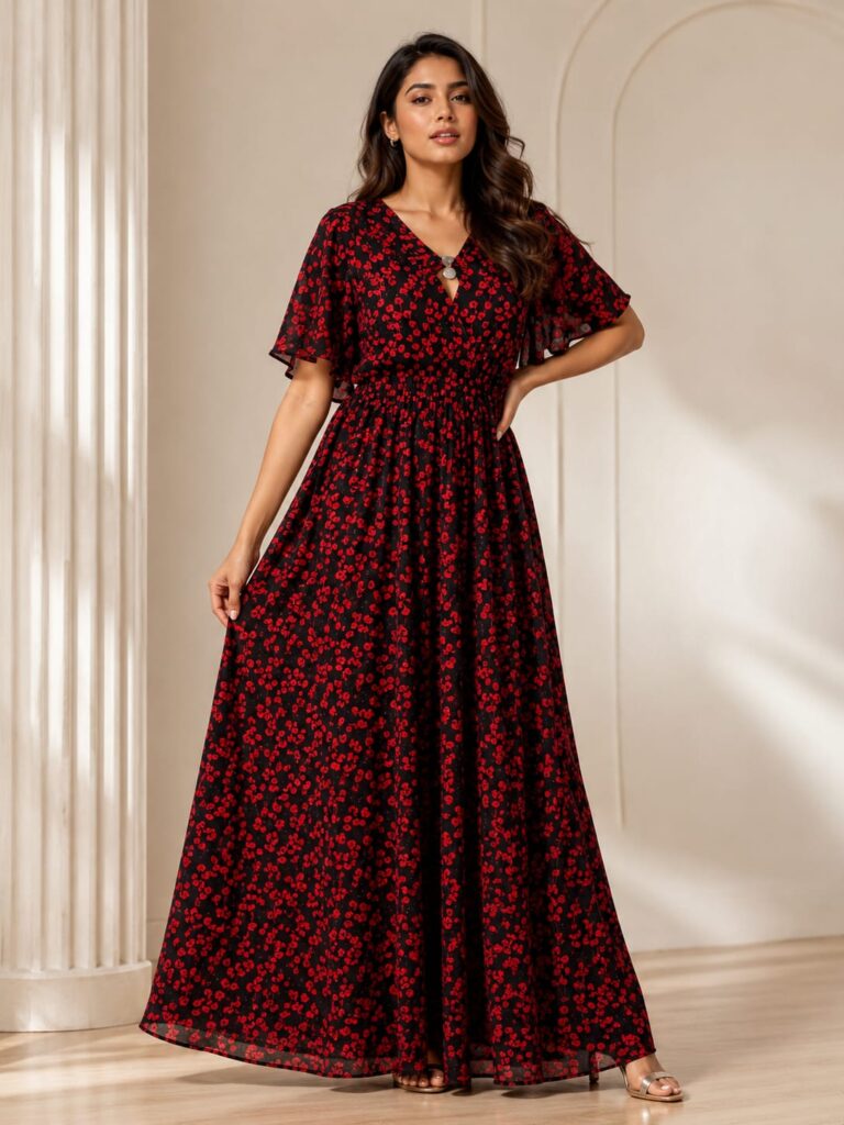 Floral Printed Maxi Gown