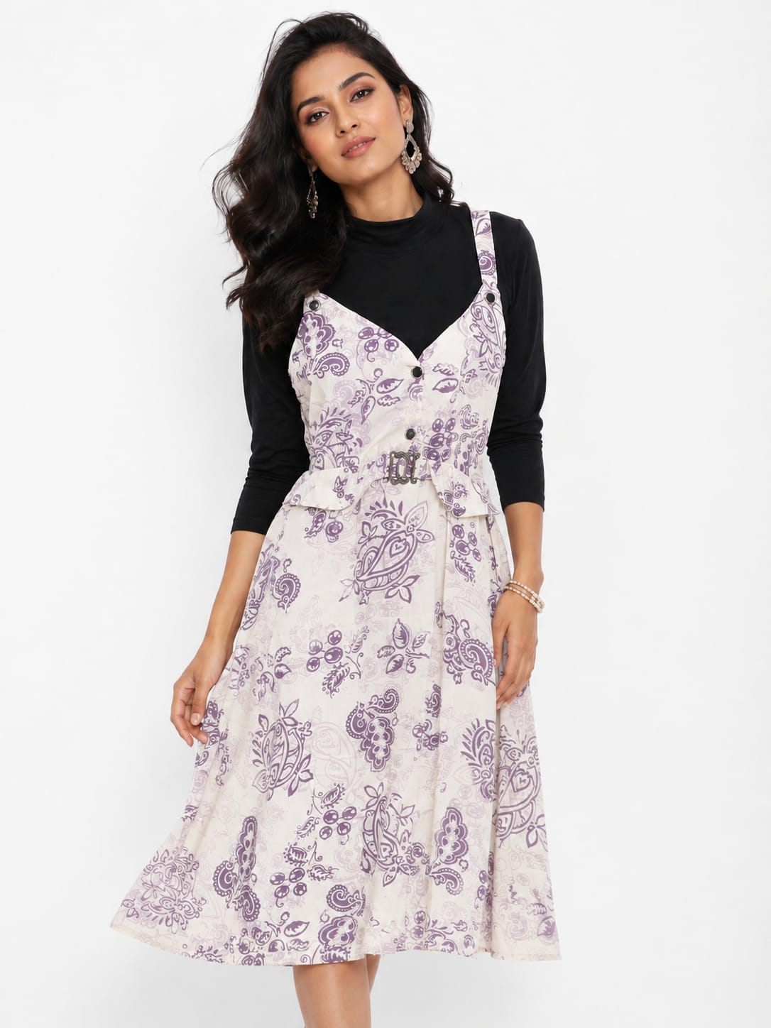 Layered Fit & Flare Midi Dress - Image 2