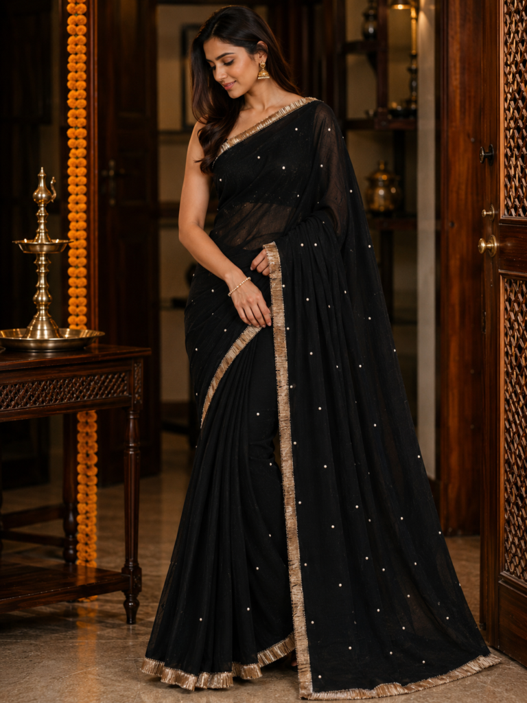 Pearl Butta Organza Saree