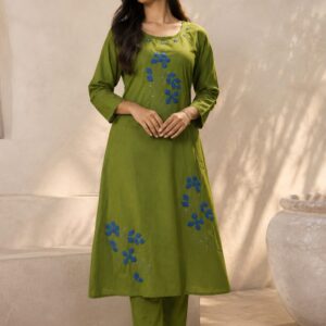 Olive Green A-Line Co-Ord Set