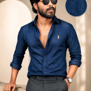 Men's Navy Blue Slim Fit Shirt