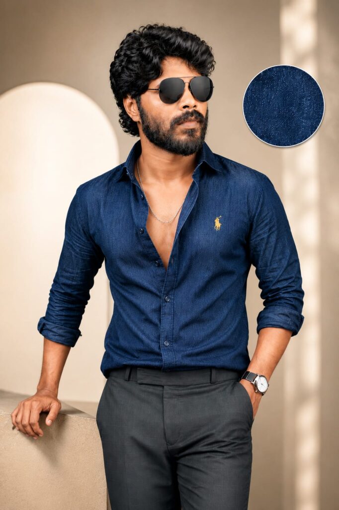 Men's Navy Blue Slim Fit Shirt