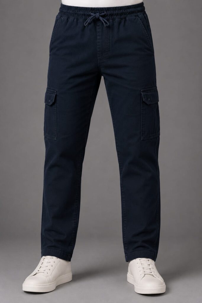 Navy Blue Cargo Joggers