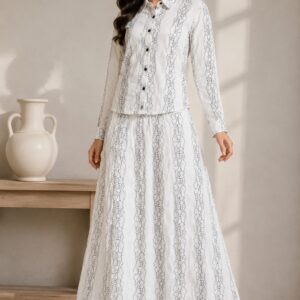 Floral Lace Stripe Cotton Top