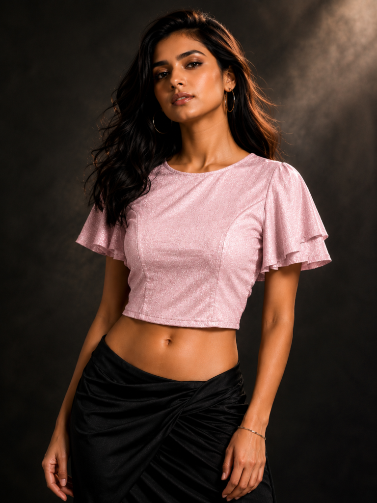Flutter Sleeve Crop Top