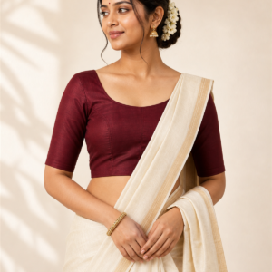 Deep Maroon Readymade Blouse