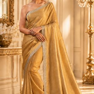 Champagne Gold Tissue Silk Saree