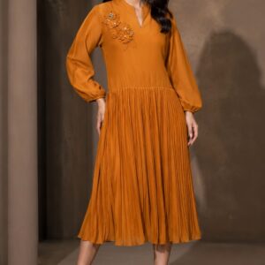 Elegant Pleated Midi Dress