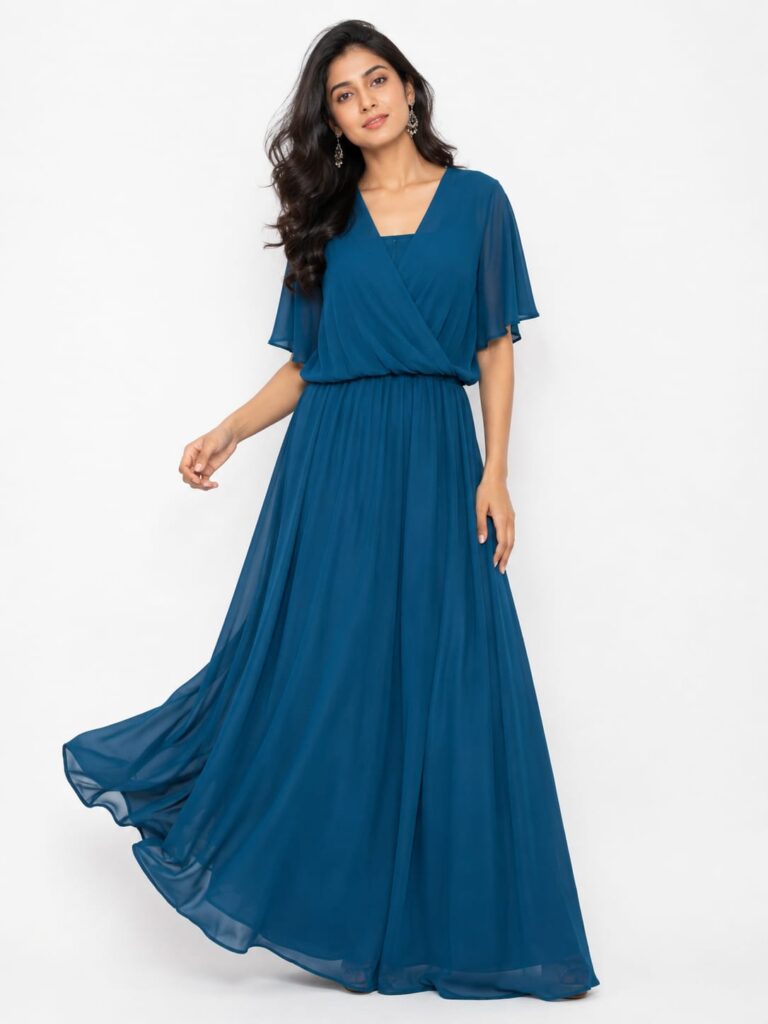 Teal Blue Evening Gown