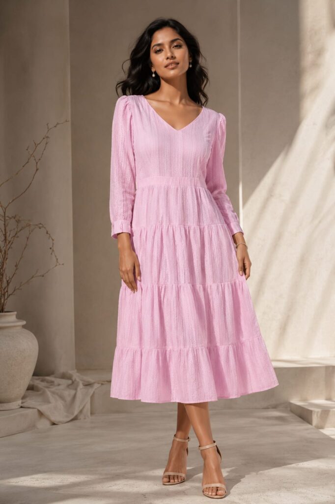 Elegant Tiered Midi Dress