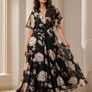 Floral Chiffon Maxi Dress