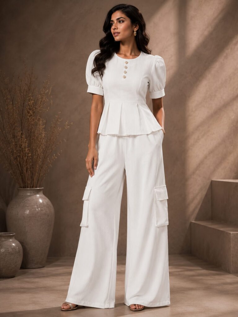 Ivory Indo-Western Co-Ord Set
