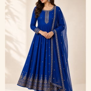 Royal Blue Anarkali Kurta Set