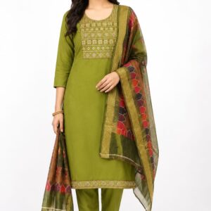 Embroidered Straight Suit Set