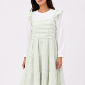 Mint Green Layered Midi Dress