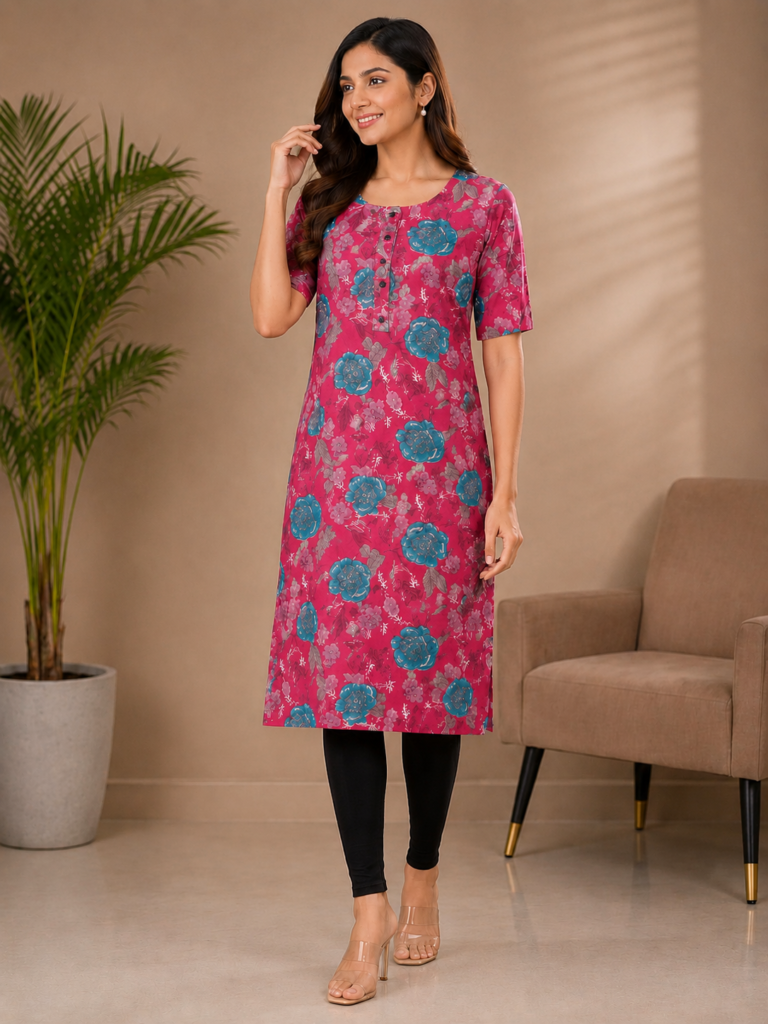 Casual Printed Straight Kurti