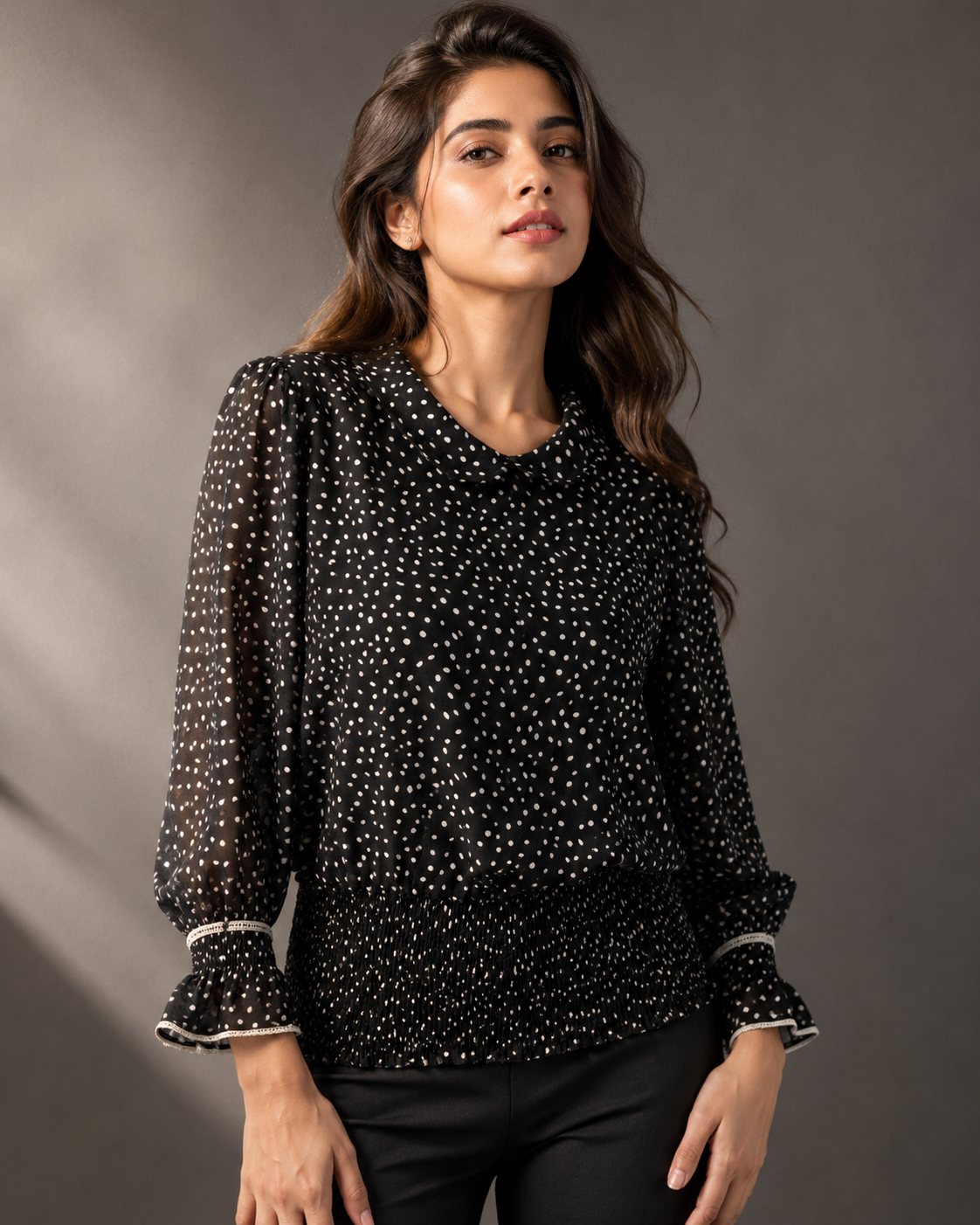 Paris Polka Peplum Top