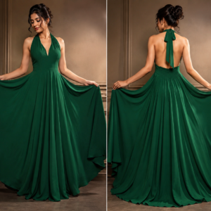 Elegant Halter Neck Evening Gown
