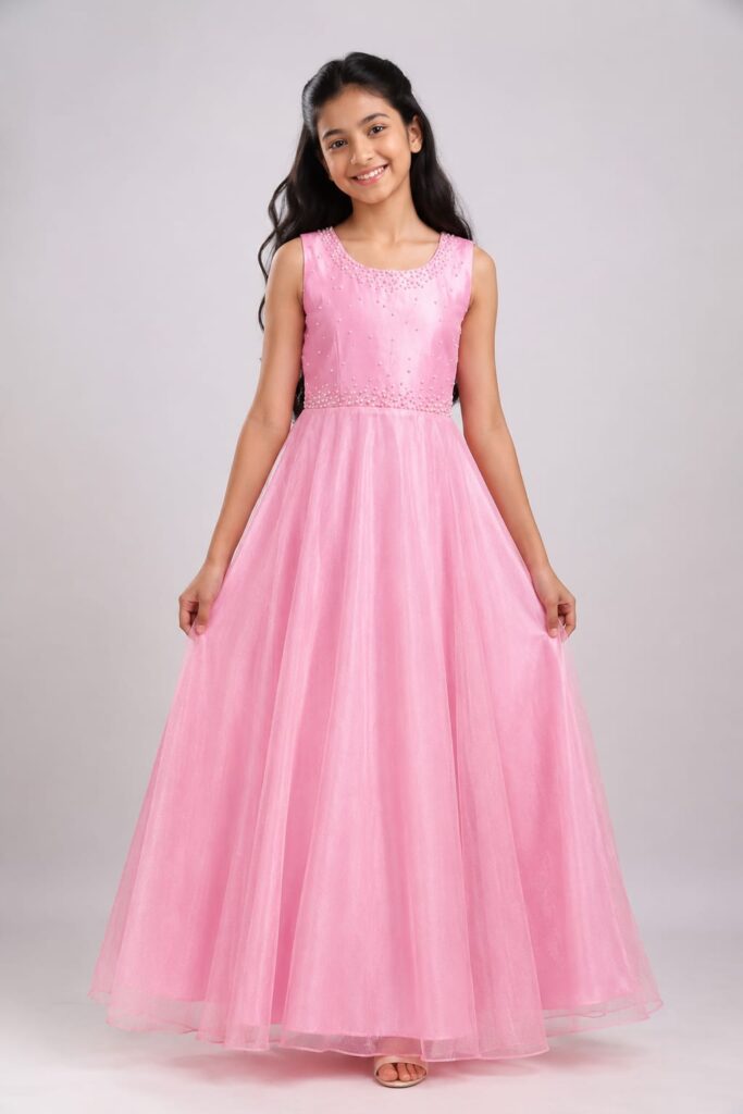 Kids Sleeveless A-Line Ball Gown