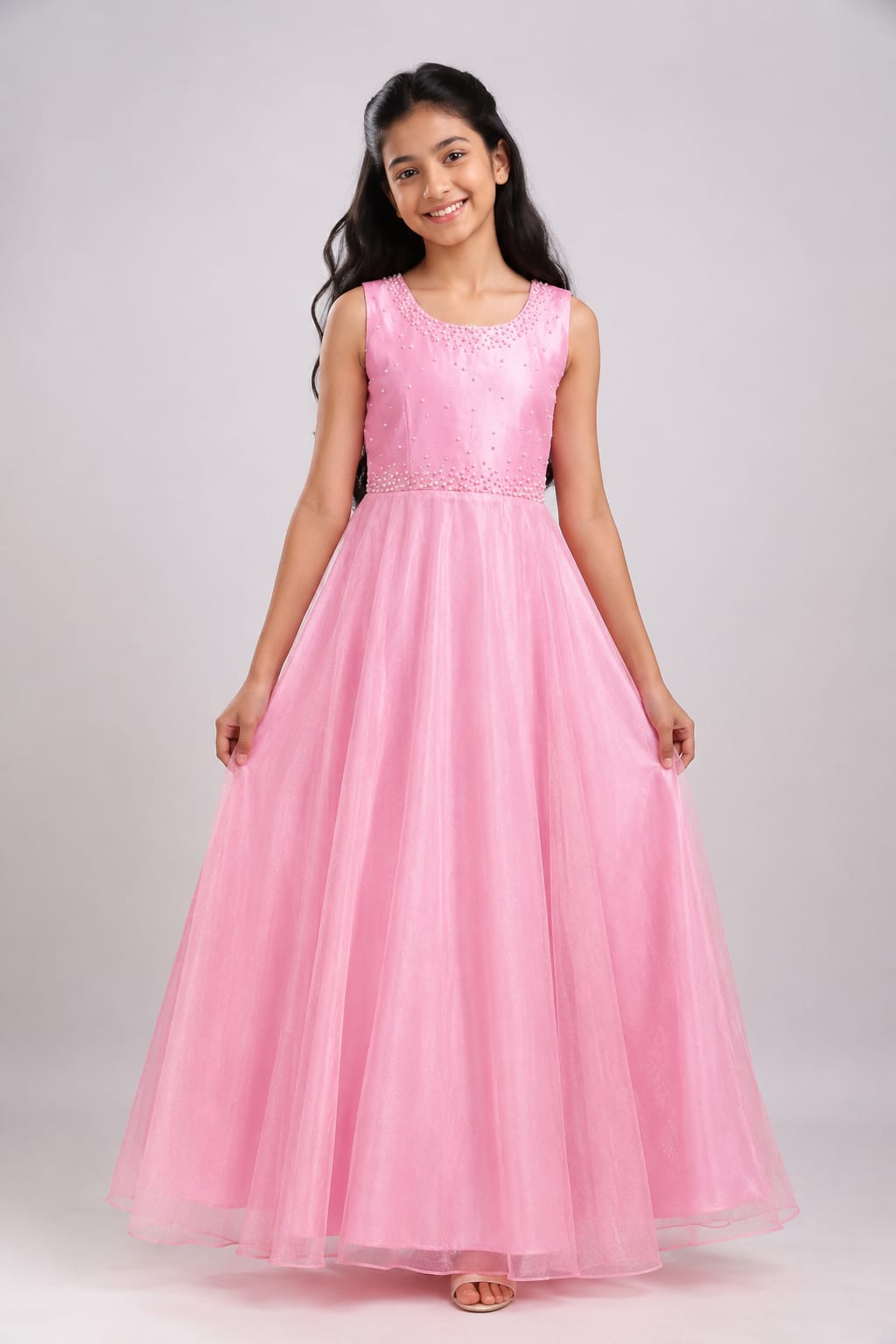 Kids Sleeveless A-Line Ball Gown