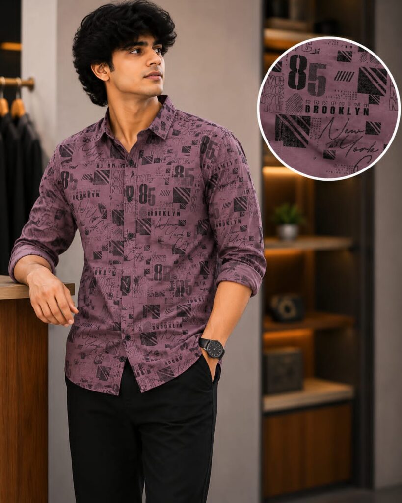 Men's Urban Typography Printed Shirt