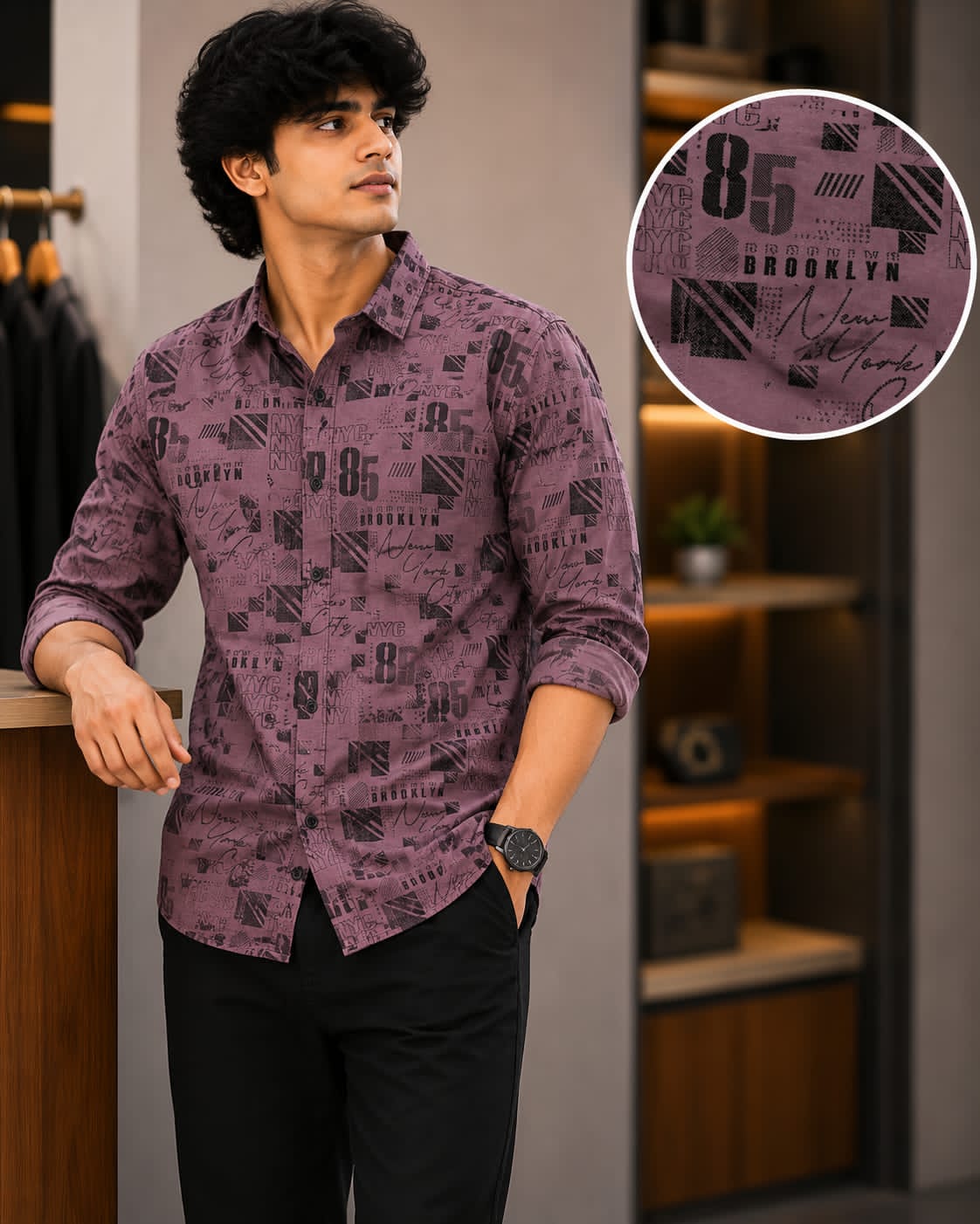 Men's Urban Typography Printed Shirt