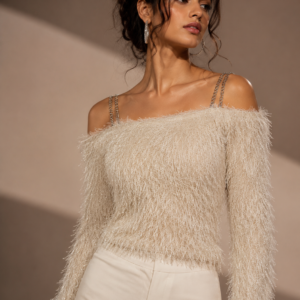 Fuzzy Off-Shoulder Party Top