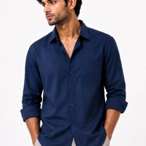 Men's Navy Blue Full Sleeve Shirt