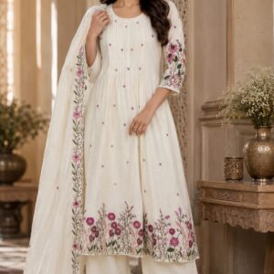 Embroidered A-Line Suit Set