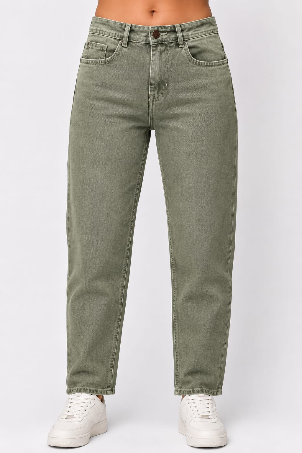 Olive High Waist Mom Fit Jeans