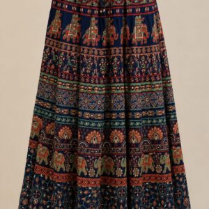Printed Cotton Flared Skirt