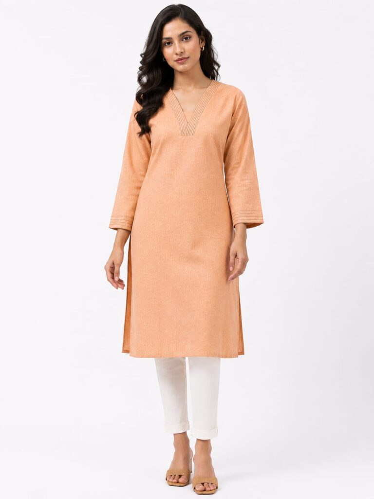 Minimalist Peach Kurti