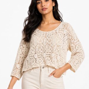 Casual Crochet Lace Top