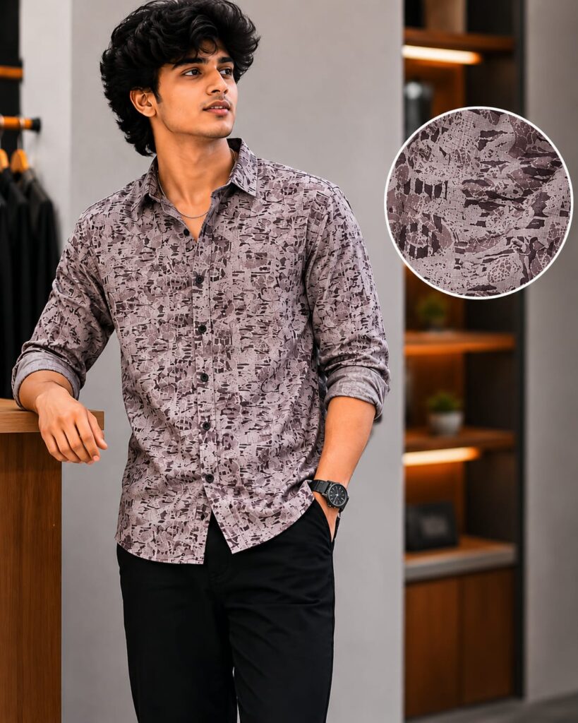 Men's Abstract Print Casual Shirt