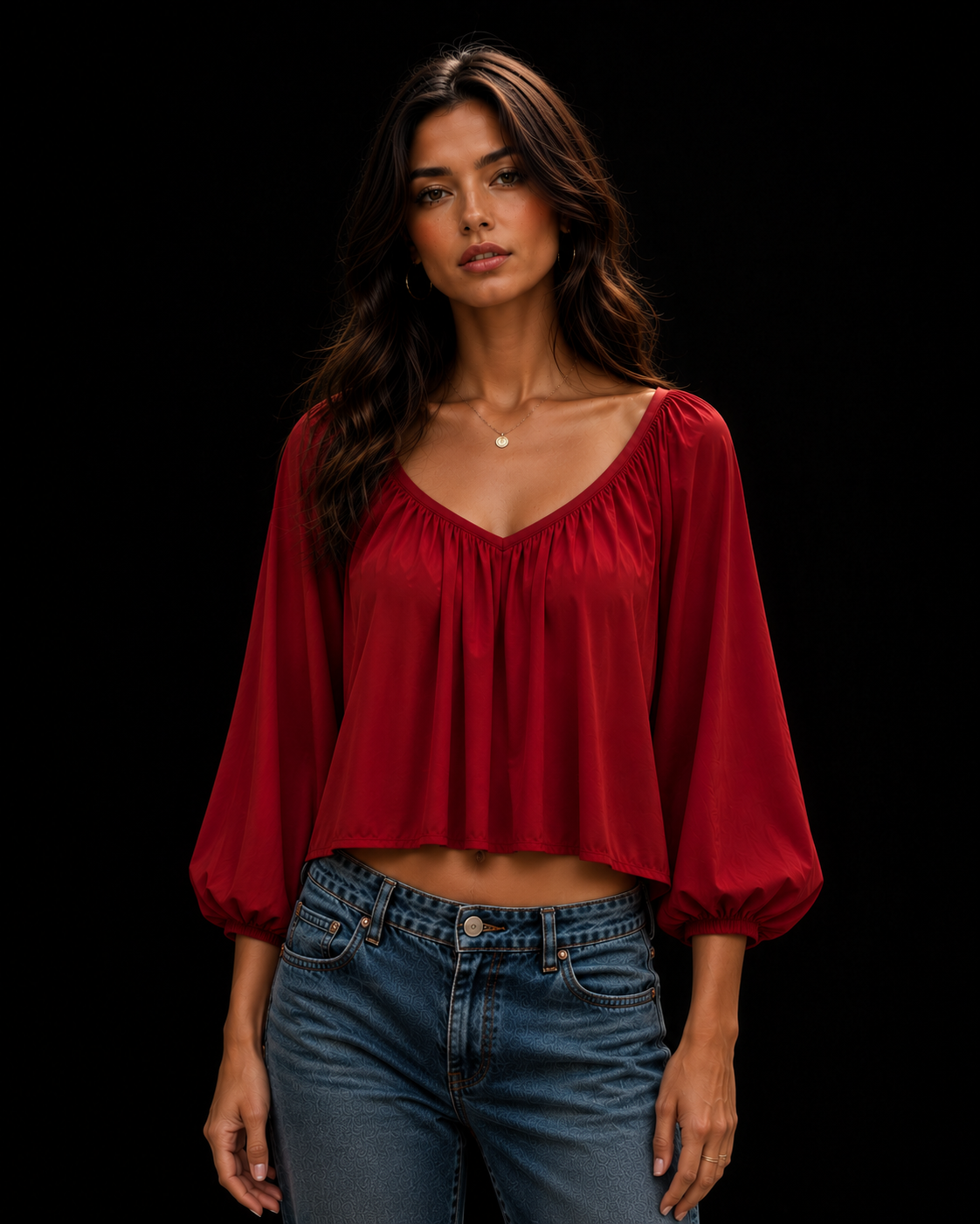 Balloon Sleeve Boho Top