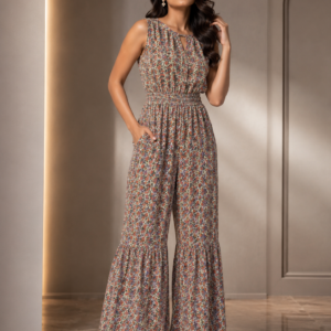 Floral Printed Sleeveless Jumpsuit