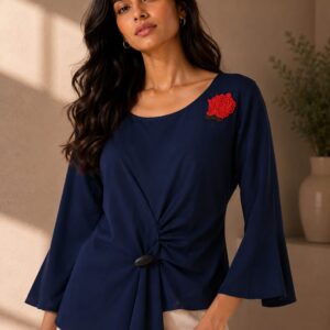 Asymmetric Knot Detail Top