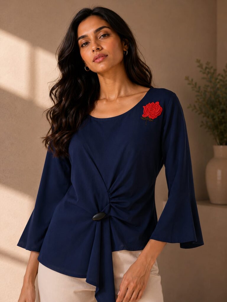 Asymmetric Knot Detail Top