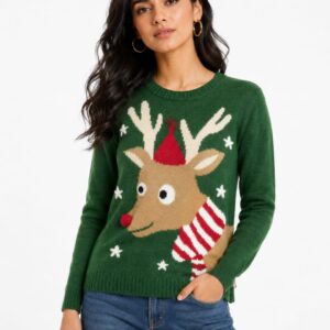 Reindeer Graphic Knit Sweater