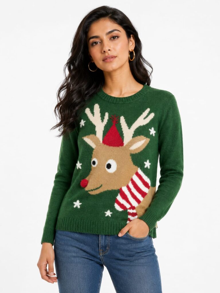 Reindeer Graphic Knit Sweater