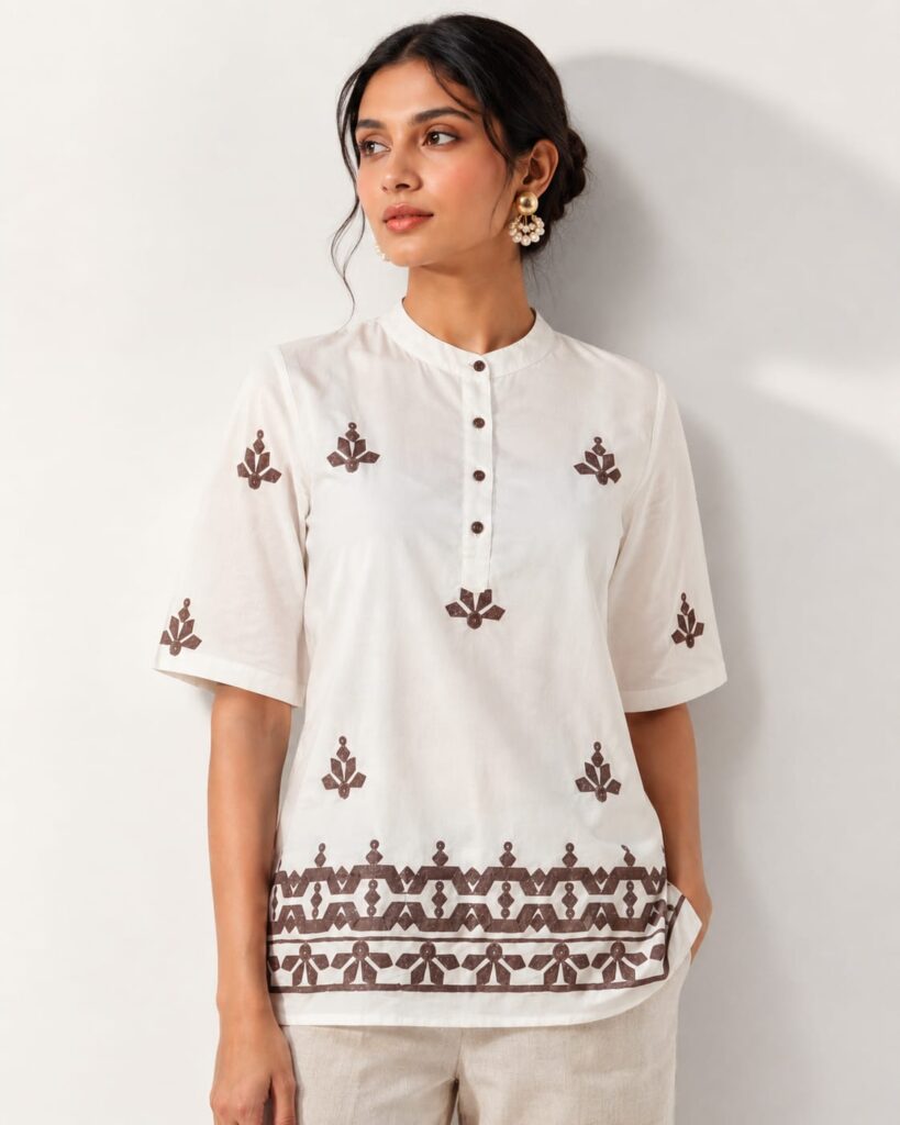 Casual Ethnic Cotton Top